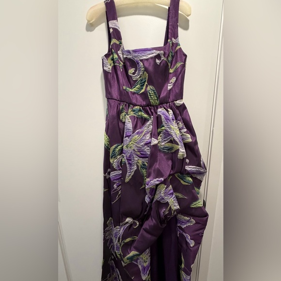 Chic Purple Floral High Low Gown - Picture 8 of 10
